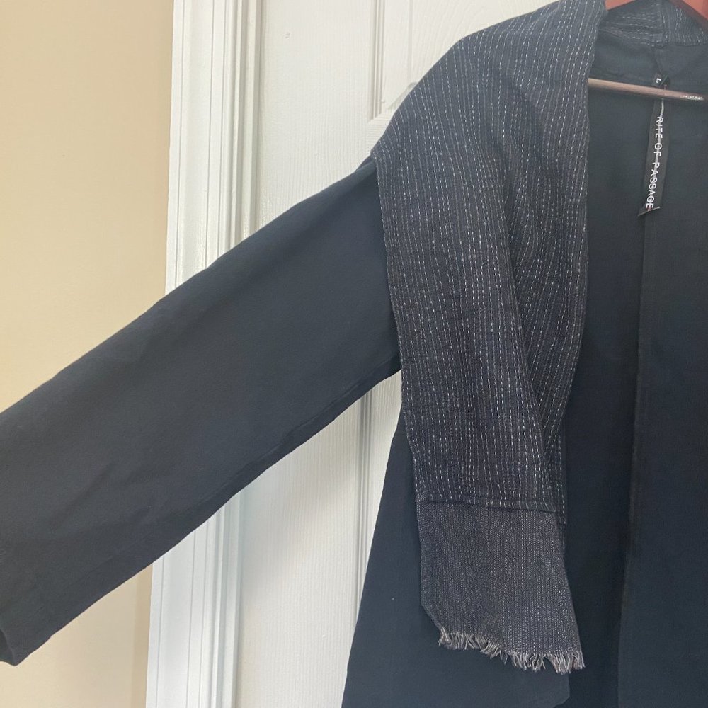 Hand-sewn black shawl collar jacket by Rite of Passage, size L, EUC - Picture 7 of 12